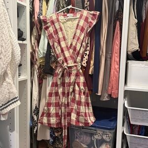 Madewell Gingham Ruffled Wrap Dress